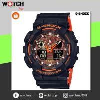 ราคา Casio G-Shock นาฬิกาข้อมือผู้ชาย สายเรซิ่น รุ่น GA-100BR-1A สีดำด้านและส้ม (1886191251)