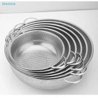 ราคา Stainless Steel Kitchen Hole Dense Mesh Sifter Colander Strainer Sieve Baskets for Washing Fruits/Vegetables/Rice (56260943667)