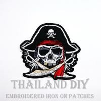 ราคา ☠ ตัวรีดติดเสื้อ งานปัก ลาย โจรสลัด หัวกะโหลก สัญลักษณ์ ดาบ มีด Pirates Skull Patch WOP DIY ตัวรีด กระเป๋า อาร์มติดเสื้อ (12862763748)