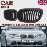 ราคา MagicKit Matte Black Front Kidney Grill Grille for BMW 3-Series E46 2DR Coupe 2003-2005 (44378451889)