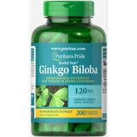 ราคา Puritan Ginkgo Biloba 120mg 200 capsules สารสกัดจากใบแป๊ะก๊วยช่วยบำรุงประสาท และความจำ (1320904928)