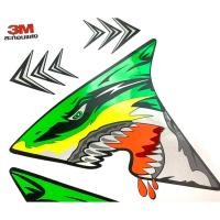 ราคา 3M สติ๊กเกอร์ติดรถมอเตอร์ไซด์ ลายฉลามดุ!!! สำหรับรถ HONDA WAVE มาติดสติ๊กเกอร์ใหม่กัน (29300282384)
