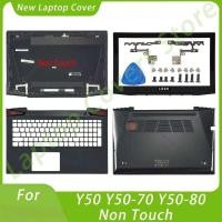 ราคา Y50 แล็ปท็อปใหม่สำหรับ Y50-70 Y50-80 ฝาหลัง LCD แบบไม่สัมผัส กรอบหน้า ที่วางมือ ฝาหลังสีดำ -70 -80 (43357480500)