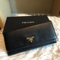 ราคา Prada saffiano wallet ของแท้ กระเป๋าตังค์ (7632408786)