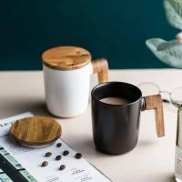 ราคา แก้วกาแฟเซรามิค350mlมีฝาปิด ด้ามจับไม้ แก้วกาแฟเซรามิค แก้วกาแฟมีฝาปิด**พร้อมส่ง** (27134590535)