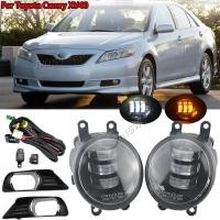 ราคา ไฟตัดหมอก Chrome หมอกโคมไฟย่าง Bezel LED หมอกสําหรับ Toyota Camry XV40 2007 2008 2009 Pre-facelift ไฟหน้า Foglights (45509439187)