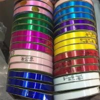 ราคา ริบบิ้นพับเหรียญ(TW)เนื้อเงา+มุกรุ้งใสเบอร์2 ขนาด 12 มิล(30หลา)สวยมากค่ะ (2274169580)