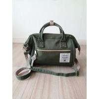 ราคา กระเป๋า anello มือสองของแท้ anello mini boston bag japan สีเขียวทหาร,เขียวมะกอก สภาพดีตำหนิน้อยมาก anelloมือสองสภาพ (26726742395)