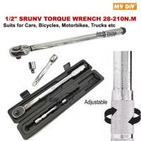 ราคา MYDIYSDNBHD - SRUNV 2 IN 1 TORQUE WRENCH 1/2" & 3/8" (28-210 N-m) FOC 5" EXTENSION BAR และ 3/8" DRIVE SOCKET ADAPTER (17094754023)