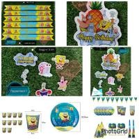 ราคา SPONGEBOB BIRTHDAY TOPPER/Spongebob จานถ้วย PARCEL RIBBON 46 X 5 CM/อุปกรณ์ตกแต่ง Spongebob/จานแก้ว (41578954354)