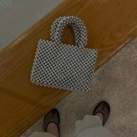 ราคา Paco bag กระเป๋าลูกปัดถือสีเงิน (27941372488)