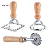 ราคา 3Pcs Ravioli Stamp Maker Cutter with Roller Wheel Set,Mold with Wooden Handle for Pasta,Dumplings Lasagna,Pies (15669913459)