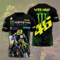 ราคา 2025 ใหม่ 3D พิมพ์ Yamaha VR46 Yamaha เสื้อยืดรถจักรยานยนต์ (56008075699)