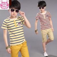 ราคา ชุดเด็กผู้ชาย Set เสื้อพร้อมกางเกงขาสามส่วน (สินค้าพร้อมส่งในไทย) (344759627)