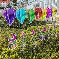 ราคา FENGLIN1FR Rainbow Hot Air บอลลูน, หมุนเลื่อมวัสดุพลาสติก Wind Spinners, ตกแต่งทุกวันขนาดยักษ์ 4X บอลลูน 43.3 นิ้วความสูง Pinwheels เด็กเล่น (55057401755)