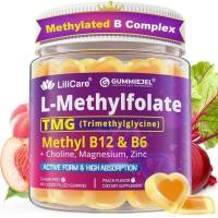 ราคา Lเมทิลโฟเลต 15มก. 7.5มก. & B12 1000 mcg Gummies Methylated B Complex + TMG Magnesium Choline Active 5MTHF(B9) + Methyl B12 B6 มัลติวิตามินพอร์ต การความรู้ความเข้าใจ Mood Sug (52908527978)