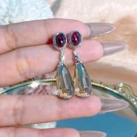 ราคา ชาคริสตัล+คริสตัล/ต่างหูโกเมน Smoky Quartz + ต่างหูโกเมน (47360504440)
