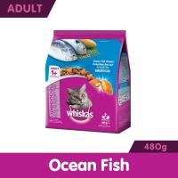 ราคา Whiskas วิสกัส อาหารแมวชนิดเม็ด สูตรแมวโต (1 ปีขึ้นไป) รสปลาทะเล 480 กรัม (9310022866401) (10040259721)
