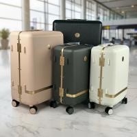 ราคา พรีเมี่ยม! กระเป๋าเดินทางแข็ง ทรงสี่เหลี่ยม ขอบมุมกันกระแทก กระเป๋าเดินทางล้อลาก วินเทจ 8715 by lukmee716 (50152382095)