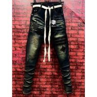 ราคา ใหม่ล่าสุดกางเกงยีนส์ฟอกคาดแถบหนัง Hold'em Denim styleกางเกงยีนส์ฟอกคาดแถบลายดาวกระจายพร้อมเข็มขัดผ้าหรือเชือกตรงรุ่น (18068354580)