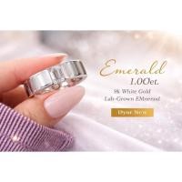 ราคา แหวนชายเพชรเม็ดเดี่ยว เอมเมอรัล 1.00 กะรัต ตัวเรือนทองขาว 9K 10g. Size63 / Lab grown diamond #R000379 (43380150063)