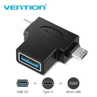 ราคา Vention Type C USB Adapter USB 3.0 OTG Adapter Cable 2 in 1 Micro USB OTG Converter (27582557745)