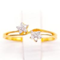 ราคา Happy jewelry แหวนเพชร แหวนดอกพิกุลคู่ แหวนทองเพชรแท้ ทองแท้ 37.5% ME845 (12231496757)