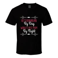 ราคา ตลก Vetrierian Saying Tee, Day Animal Doctor Night Best Mom Quote T Shi (54561076118)