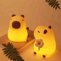 ราคา C LED Night Lights For Children Bedroom Cute Animal Mango Capybara Lamp Touch Sensor Dimmable USB R (55503183911)