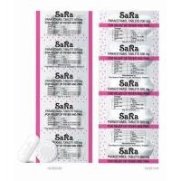 ราคา Sara ซาร่า พาราเซตามอล ยาเม็ดบรรเทาปวด ลดไข้ ชนิดเม็ดรี/เม็ดกลม 1 แผง 10 เม็ด (26683554180)