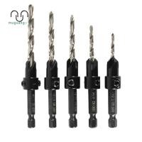 ราคา [ขาย ม5]5ชิ้นเหล็กความเร็วสูงปรับไม้เคาเตอร์ซิงค์ ชุดดอกสว่านเรียวสําหรับงานไม้4 6 8 10 12 (50059224543)