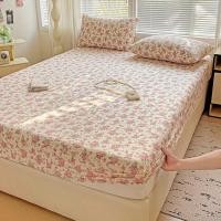 ราคา ผ้าปูที่นอนลายดอกไม้ Garterized 3 in 1 ผ้าปูที่นอนรัดมุม 100% Cotton Ins ผ้าปูที่นอน 3 ฟุต 3.5 ฟุต 5 ฟุต 6 ฟุต (27259082680)