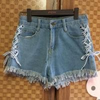 ราคา กางเกงยีนส์ขาสั้นผูกเชือกด้านข้าง SizeS (7524696589)