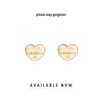ราคา [Ready to ship] Signature Heart Stud Earring - ต่างหูเงินแท้ S925 สีทอง ชุบทองคำ 24K (28757476985)