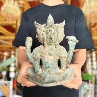 ราคา พระพรหมสี่หน้า ศิลปะละโว้ กรุเจดีย์เก่าลพบุรี (กว้าง5นิ้ว สูง7นิ้ว)เนื้อสัมฤทธิ์เก่า สภาพเก่าตามกาลเวลาพบที่กรุเจดีย์ น่ (19605453670)