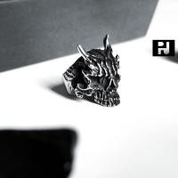 ราคา [PJ.Gallery] - Demon Skull เครื่องประดับ แหวนแฟชั่น กระโหลกปีศาจ สไตล์วินเทจเท่ๆ ไทเทเนียม สำหรับผู้ชาย (19968071152)