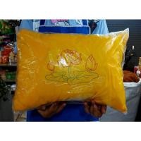 ราคา หมอนนาค(หมอนพระบวชใหม่สีเหลือง)ปักลายดอกบัวประณีตหมอนลูกใหญ่นุ่มแน่น (22805683328)