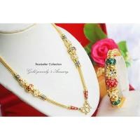 ราคา สร้อยคอและสร้อยข้อมือลงยาหุ้มทองคำแท้ 5 ไมครอน (2448490779)