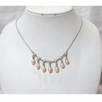 ราคา TANITTgems สร้อยคอทองคำขาวประดับจี้ไข่มุกแท้สีพีช (216636455)