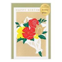 ราคา MIDORI Card Color foil stamping Bouquets (D88636006) / การ์ดวันเกิด ลายช่อดอกไม้ พิมพ์ foil สีและ metallic foil (23771779343)