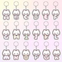 ราคา พวงกุญแจตัวอักษร DIY ชื่อเพื่อน พวงกุญแจตัวอักษรภาษาอังกฤษ จี้กระเป๋าแมวการ์ตูน nlp (56100323585)