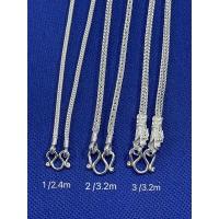 ราคา [เจ้ปุ้ย เครื่องเงิน] สร้อยคอสี่เสาเงินแท้92.5% สี่เสา 115 สี่เสา 120 สี่เสาหัวมังกร รับประกันเงินแท้ (12728512510)
