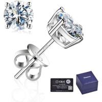 ราคา Kosuwo Moissanite Stud Earrings, GRA 925 Sterling Silver Earrings for Men, Women,Wedding earrings (53709644536)