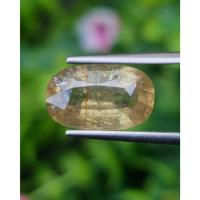 ราคา พลอย บุษราคัม yellow sapphire 4.46 กะรัต (Cts.) ดิบ (Unheated) พลอยแท้ อัญมณีมงคลประจําวันเกิด (25065414716)