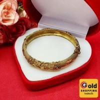 ราคา กำไลทองเหลืองโบราณลายดอกไม้ ตะขอคลิปล็อค เส้นผ่านศูนย์กลาง 6 ซม. งานทองเหลืองแท้ งานดิบไม่ได้ชุบ ทองเหลืองโบราณ พร้อมส่ง (41251751462)