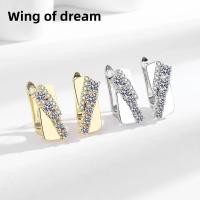 ราคา 925 Sterling Silver Earrings Inlaid AAAAA Zircon Women Square Tennis Elegant Fashion Birthday Party Wedding Jewelry Earr (48750086693)