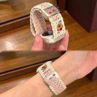 ราคา Y2k ฤดูร้อนสไตล์หมีแม่เหล็กสายรัดไนลอนสําหรับ Samsung Galaxy Fit 3 Fit3 สร้อยข้อมือสมาร์ทวอทช์ Samsung Fit 3 น่ารักถัก Band (26683804511)