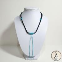ราคา สร้อยเชือกถักปรับสั้น-ยาวได้ สำหรับร้อยจี้/เครื่องราง งานแฮนด์เมด | เชือกร่มสีดำ ถักด้วยเชือกเทียนสีฟ้า (29291388868)