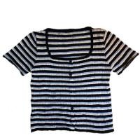 ราคา เสื้อไหมพรมฉลุลายขวาง คอเหลี่ยม (22181889407)