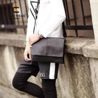 ราคา กระเป๋า ผู้ชายสะพายข้าง หนังนิ่ม แฟชั่นเกาหลี รหัส Man-6002 สีดำ (7108483411)